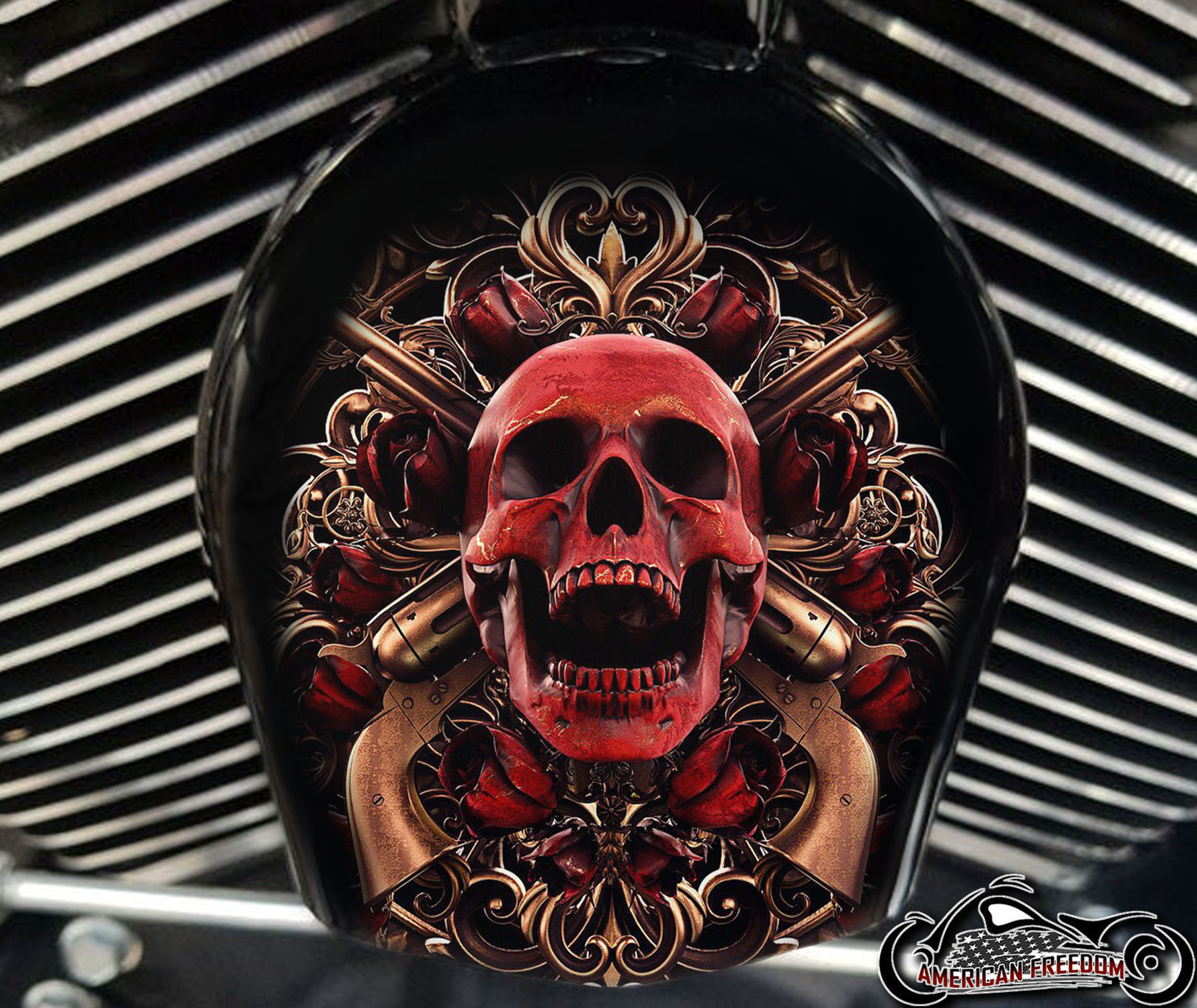Custom Horn Cover - Skull Guns